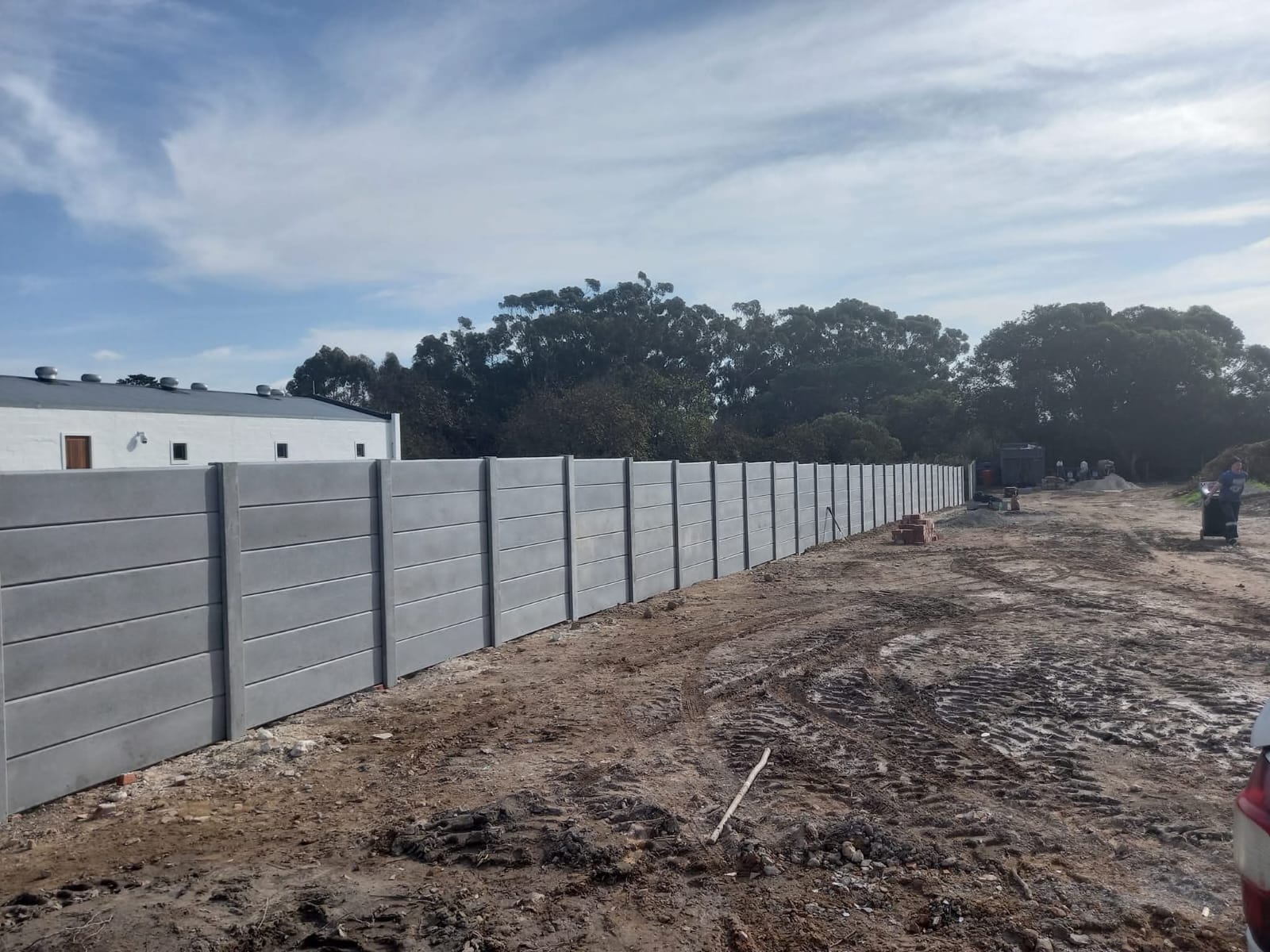 1.8m plain Vibracrete wall at a school in Somerset West